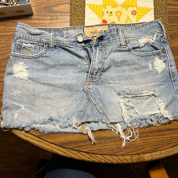 Hollister Skirts Hollister Jean Super Short Skirt Poshmark